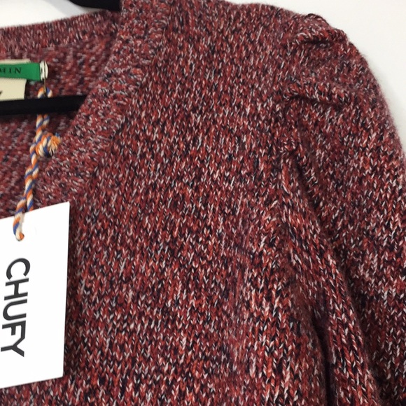NWT CHUFY Cliff Wool Knit Cardigan in tosh red - Picture 7 of 13